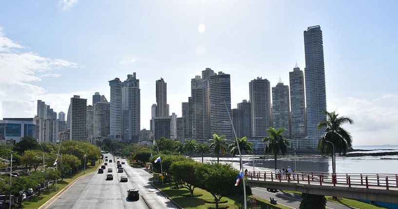 A boulevard of the city in the morning by Claude Laprise