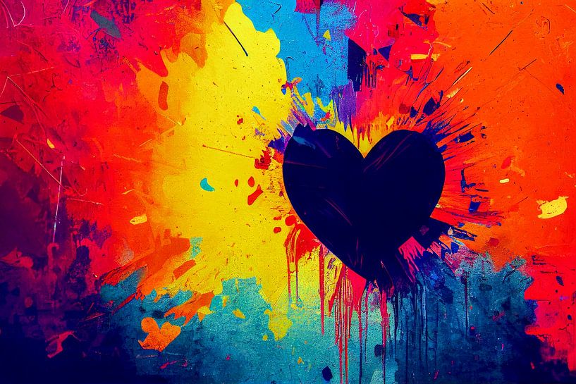 abstract colourful background with heart, illustration by Animaflora PicsStock