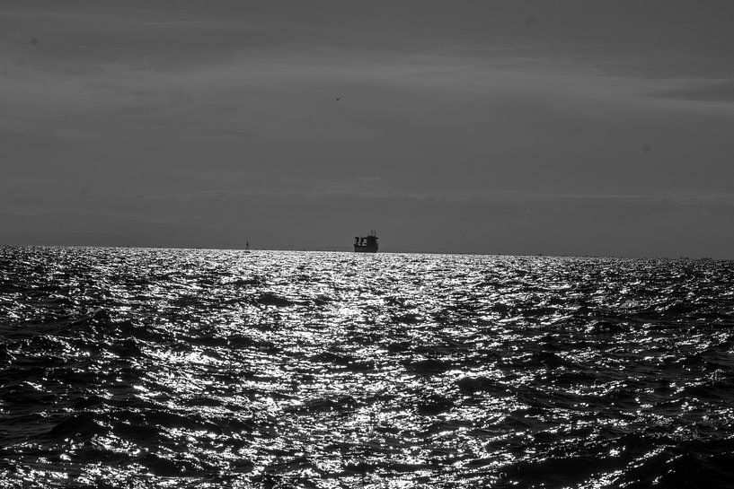 boat in the middle of the sea by yentl potvliege