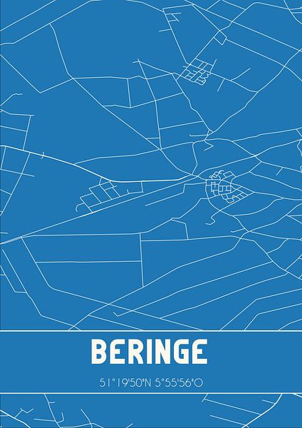Plan d'ensemble | Carte | Beringe (Limbourg) par Affiches de lieux