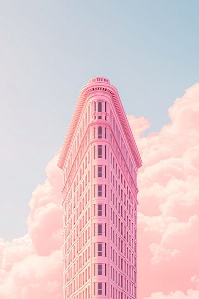 Bâtiment en fer plat en pastel par Thea