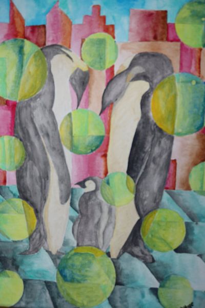 penguins in the city by Wilma Hage