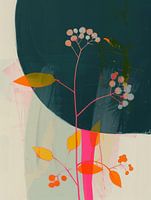 Botanisch abstract met neon accenten