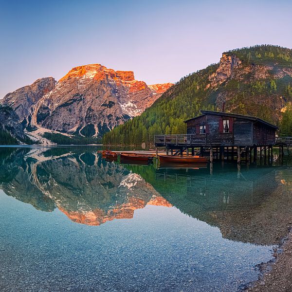 Sunrise Lago di Braies by Henk Meijer Photography