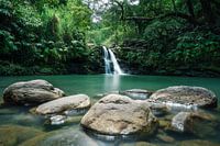 Waterfall Hawaii with rocks