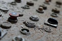 Knop op oude instrumentenpaneel