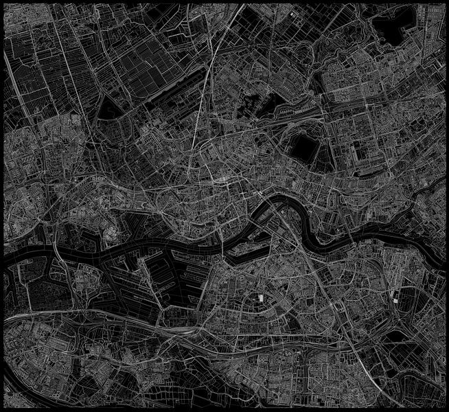 Karte des Großraums Rotterdam von Arjen Roos