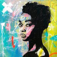 Modernes buntes Porträt weibliche Figur