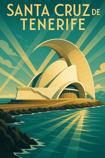 Affiche de voyage vintage de Santa Cruz - Art mural des îles Canaries par Travel Shop