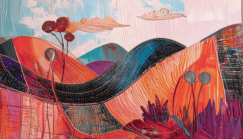 Peinture abstraite moderne. Série : Paysage en structures - 1 par Studio Pieternel