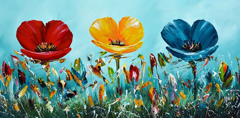 Fleurs colorées par Gena Theheartofart