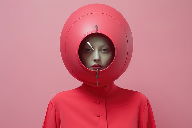 Digital erstellt sehr schöne sexy Frau mit bizarren Fetisch Maske in hallo Mode-Stil von Art Bizarre