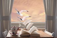 Bildmanipulation von Buch zu Vogel - Die Macht der Fantasie und der Vorstellungskraft