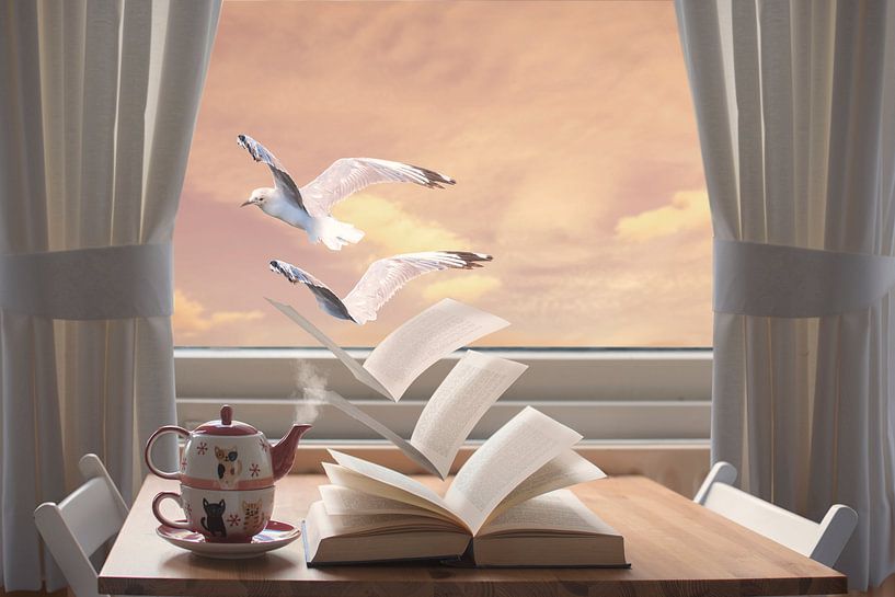 Bildmanipulation von Buch zu Vogel - Die Macht der Fantasie und der Vorstellungskraft" von Elianne van Turennout