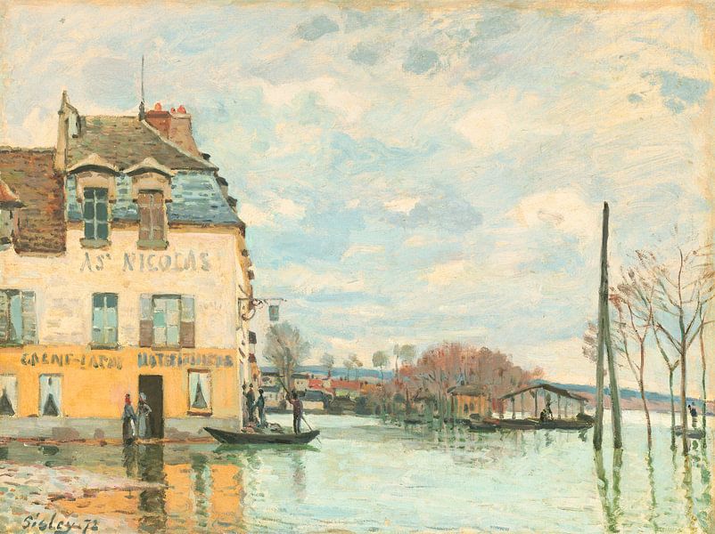 Overstroming in Port-Marly, Alfred Sisley van Meesterlijcke Meesters
