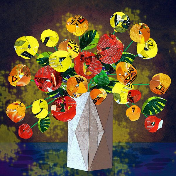 Geschredderte Vase Ranunkel von Ruud van Koningsbrugge