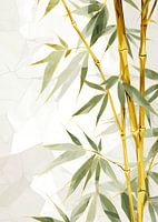 Bambus Abstrakt Gold Dekor