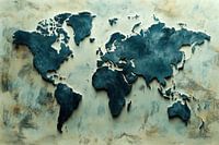 Grüne, geheimnisvolle abstrakte Weltkarte