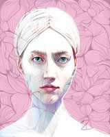 Frau mit Zen-Kritzeleien