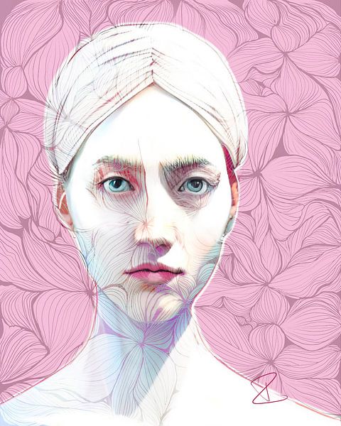 Frau mit Zen-Kritzeleien von Ruth Day