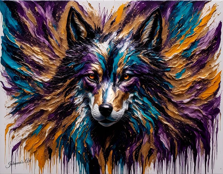 Art abstrait du loup 7 par Johannas Art Creations