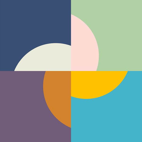 Seasons Suns | Minimal Geometric Color Block Abstract par Menega Sabidussi
