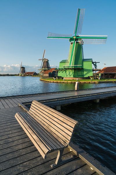 Drei Mühlen an der Zaanse Schans von Anges van der Logt