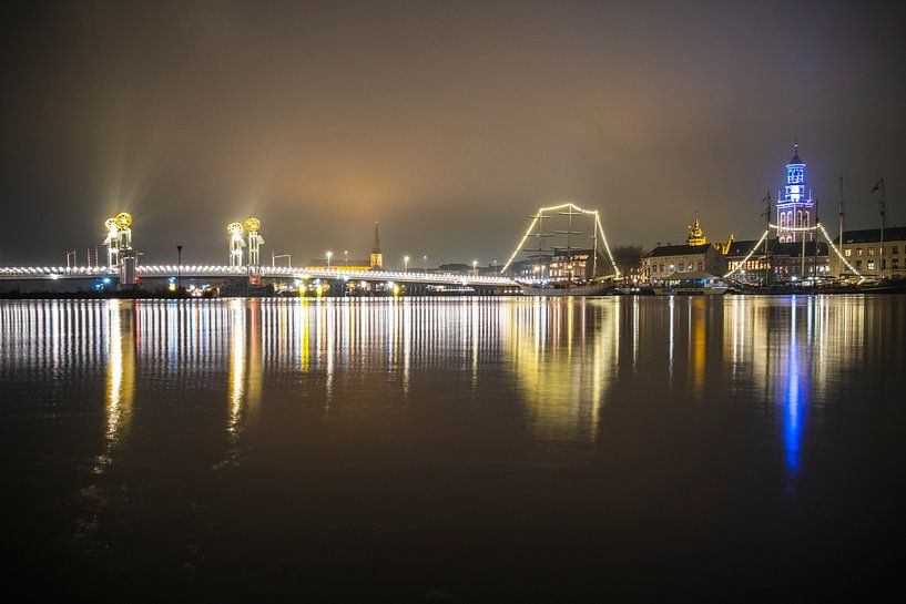 Skyline of Kampen at the IJssel at night by Sjoerd van der Wal Photography