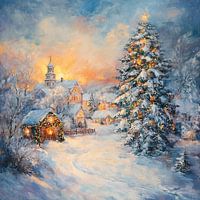 Beleuchtete Winterszenerie