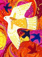 Enfant ange et oiseaux