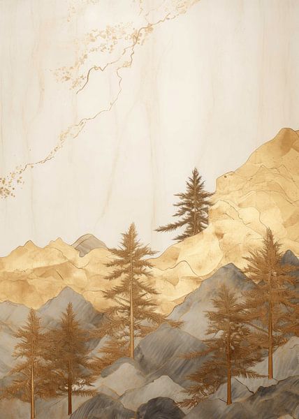 Décor abstrait nature or par Morgan