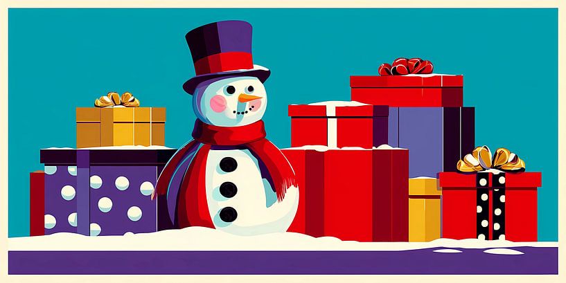 Christmas sale banner with snowman. by Ariadna de Raadt-Goldberg