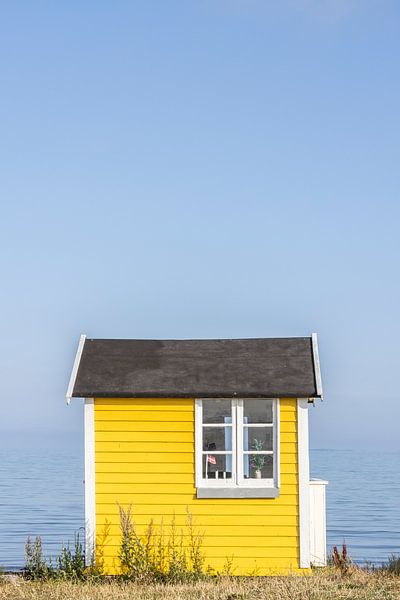 Maison de plage jaune Æro Danemark par Sander Groenendijk