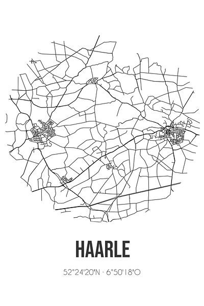 Haarle (Overijssel) | Karte | Schwarz und Weiß von Ortsdrucke