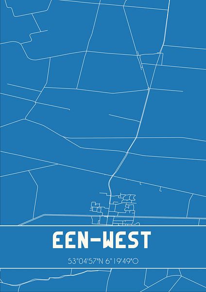 Blaupause | Karte | Een-West (Drenthe) von Ortsdrucke