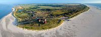 Panorama du côté nord de l'île de Wadden Texel avec le phare