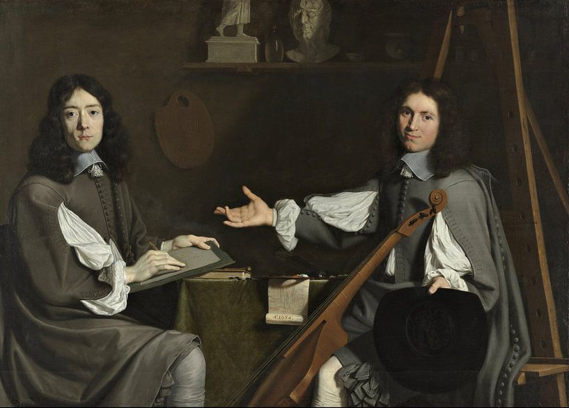 Doppelporträt beider Künstler, Jean Baptiste de Champaigne und Nicolas de Plattemontagne von Meisterhafte Meister