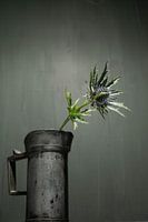 Zinnkrug mit blauer Distel