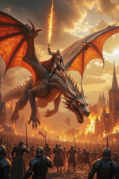 THE DRAGON KNIGHT: Le chevalier chevauche son puissant dragon par INFERAURUM