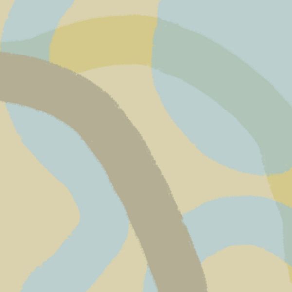 Abstrakte Pastellmalerei in Wild Wonder Farben in grün, sand und braun von Dina Dankers