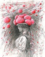 Schwarzwaldmädel, Bollenhut, schwarz/ weiß/ rot