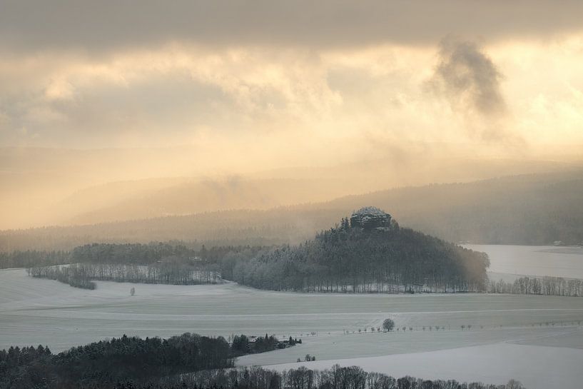 Elbsandsteingebirge - Winter view to the Zirkelstein by Ralf Lehmann