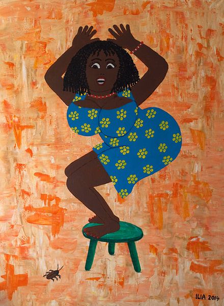 Lucita wird von einer Kakerlake erschrocken von Ilia Berends