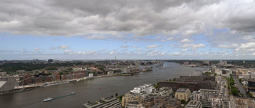 Panorama des westlichen Hafengebiets von Amsterdam von Peter Bartelings