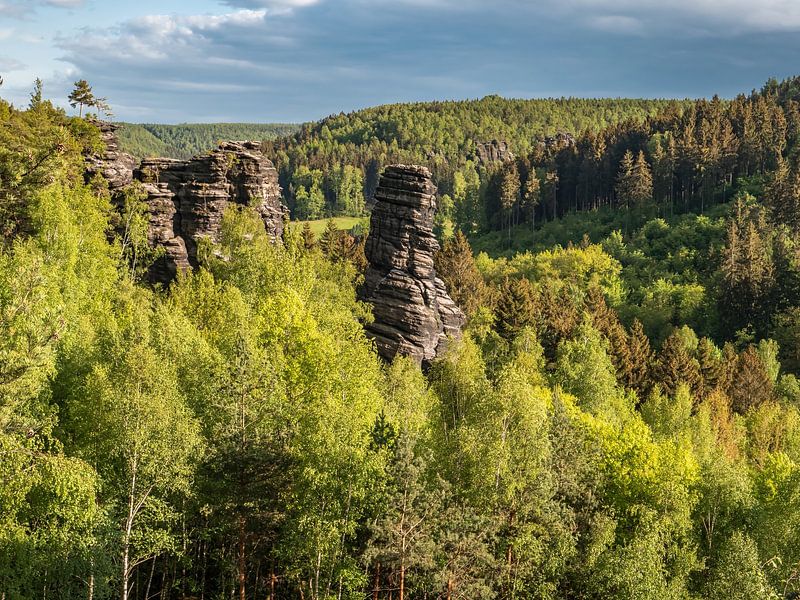Bielatal, Sächsische Schweiz - Felstürme nahe Ottomühle von Pixelwerk