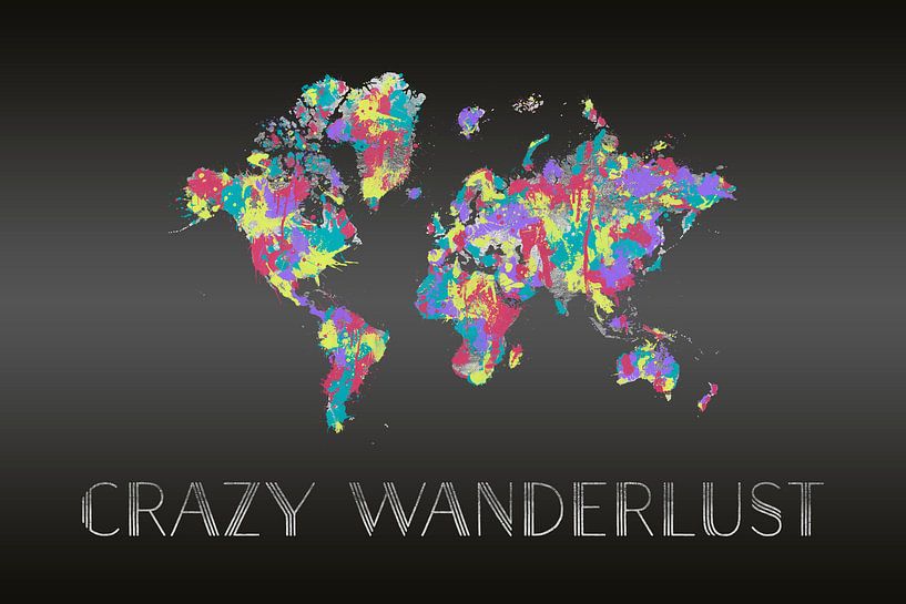 Grafikkunst CRAZY WANDERLUST | Farbspritzer von Melanie Viola