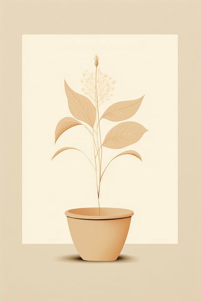 Illustration flower earthy colours by Digitale Schilderijen