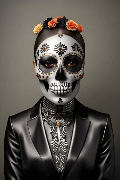 Portret met lichaamsbeschildering van Uwe Merkel