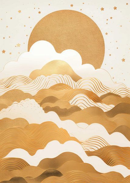 Décor abstrait nature or par Morgan