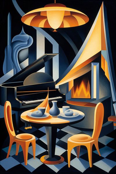 Salle à manger minimaliste avec fenêtre par Art & Soul Creations